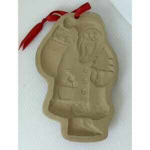 1983 Brown Bag St. Nicholas With Cat Santa Cookie Art Paper Chocolate Wax Mold